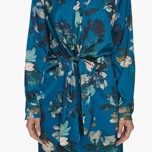 Calvin Klein Front-Knot Detail Long Sleeve Wrap Dress - Picture 12 of 13